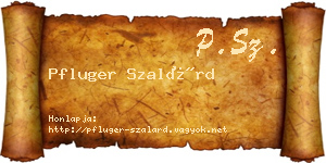 Pfluger Szalárd névjegykártya